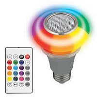 Лампа-проектор светодиодная Volpe ULI-Q340 5W/RGB/E27 SILVER с Bluetooth картинка 